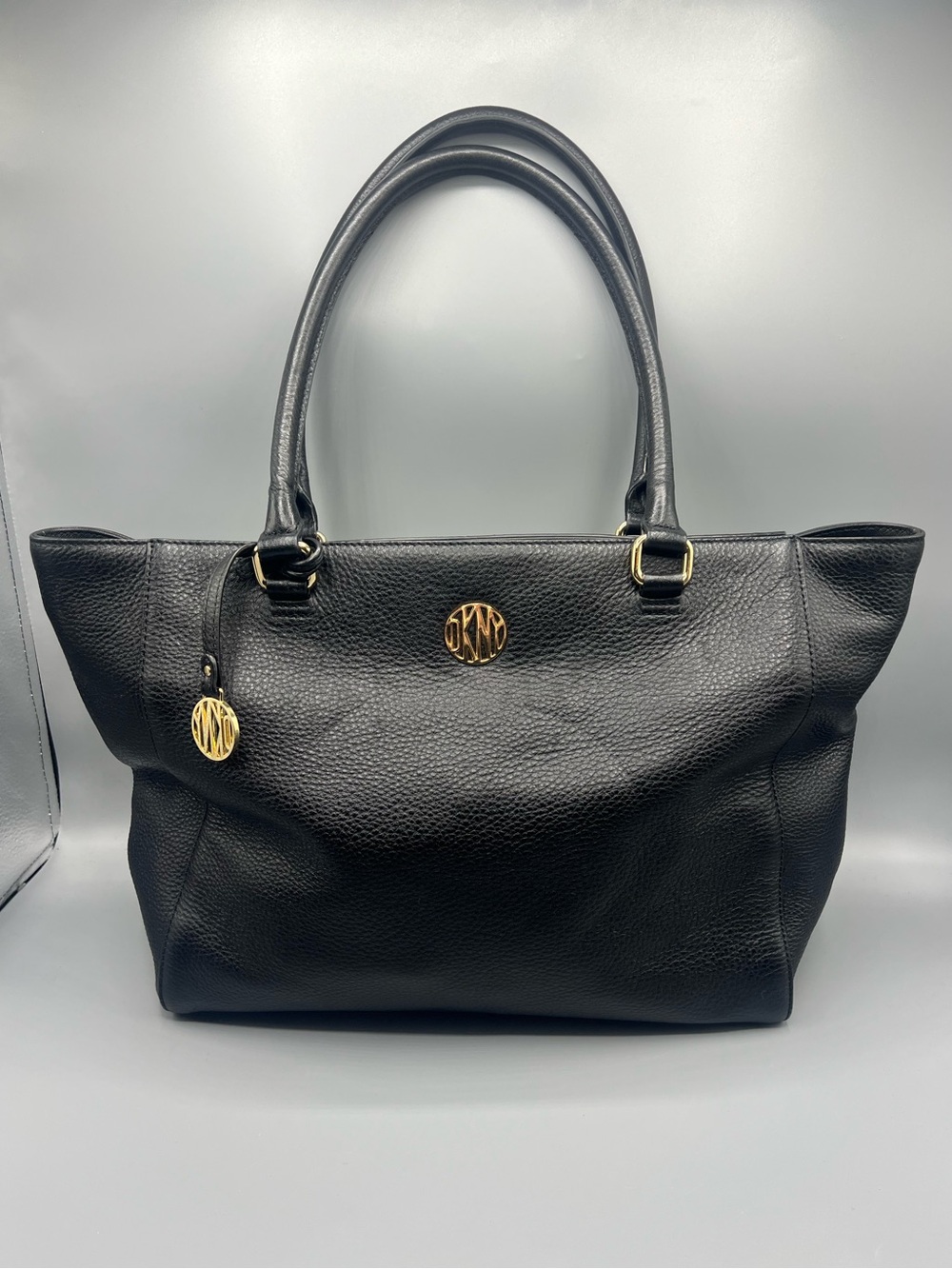 DKNY Ego Soft Black Pebbled Leather Tote